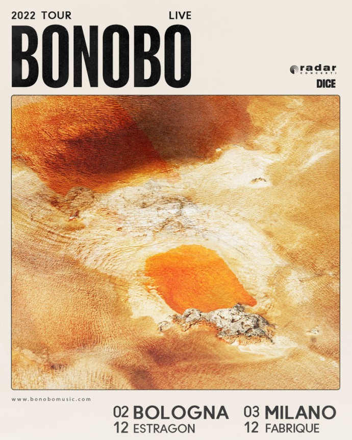 Bonobo live in Italia a dicembre a Bologna (02 dicembre) e Milano (03 dicembre)